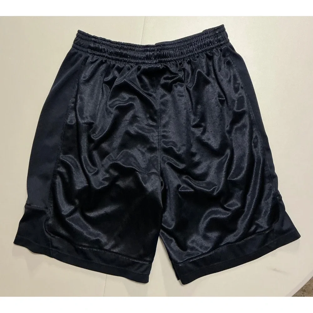 VTG Y2K AND1 Dazzle Smooth Shiny Silky Basketball Shorts Mens XL Black Mesh